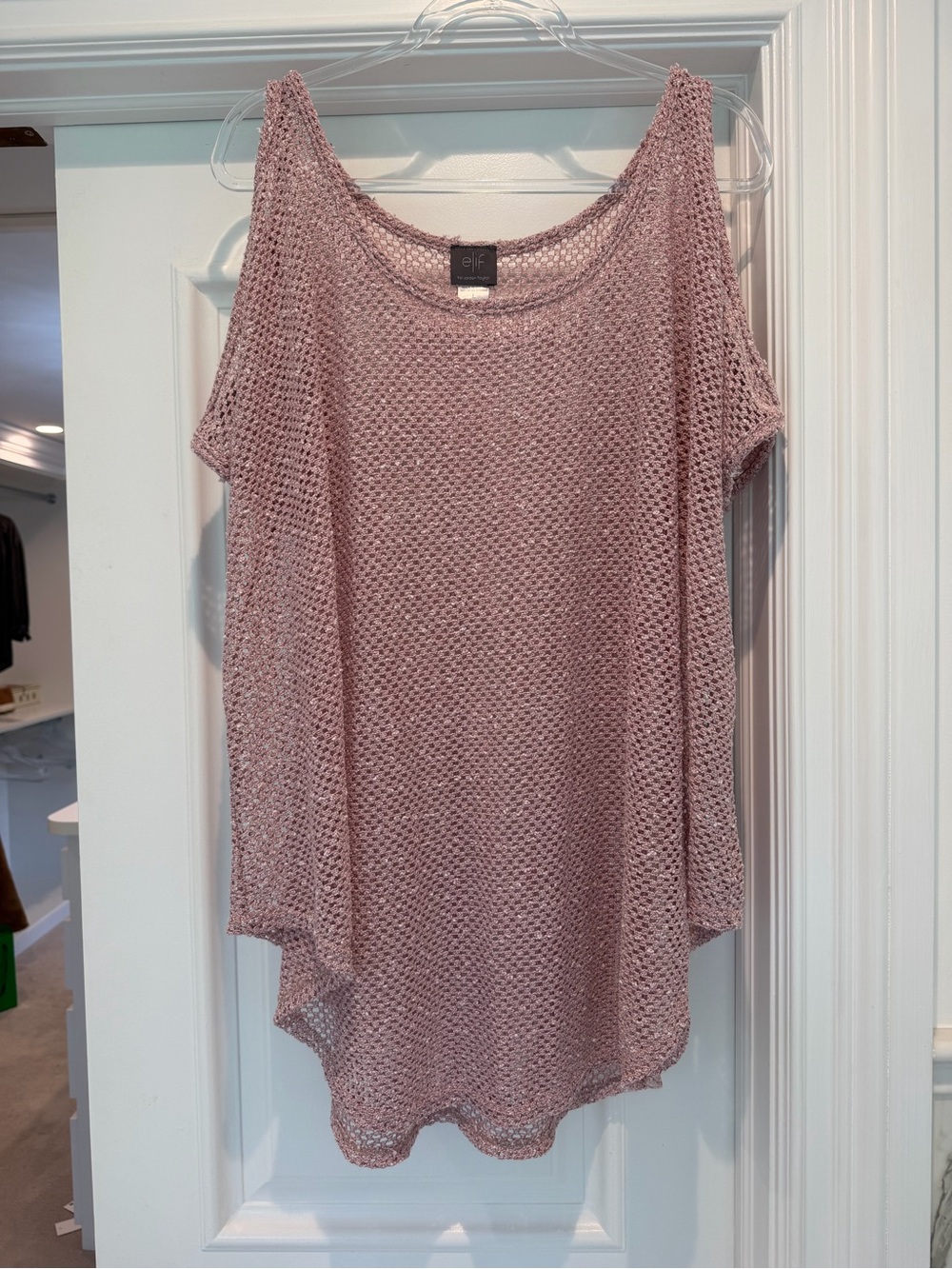 ELIF For Jordan Taylor Open-Weave Blush Pink Women's Tunic